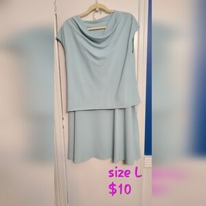 Elegant Sky Blue Midi Dress